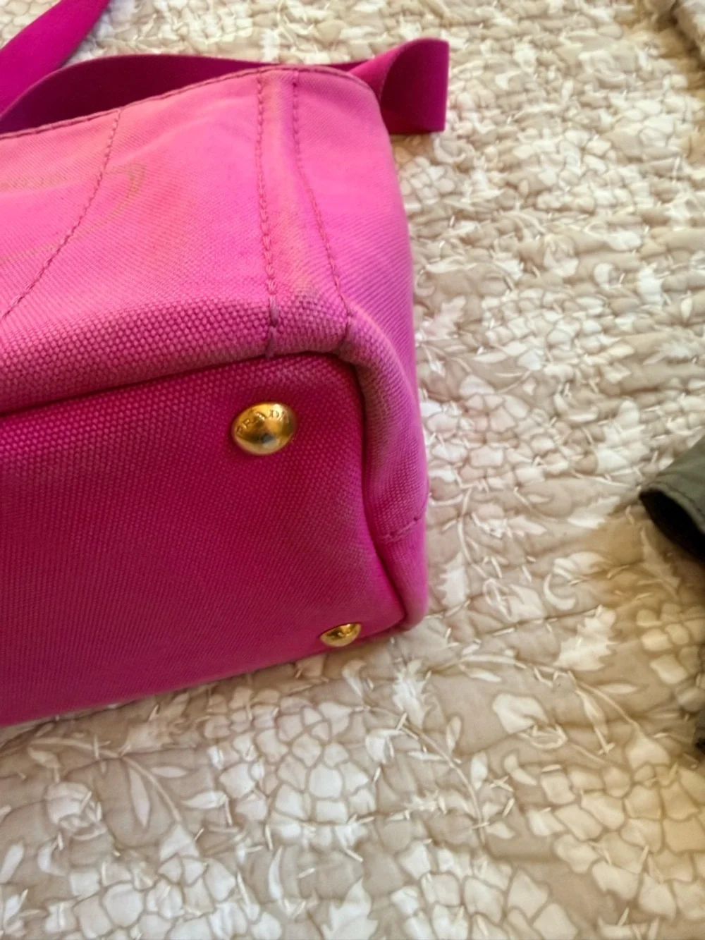 Prada Hot Pink Canvas Crossbody with Gold Hardware - Picture 6 of 10